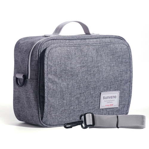 Sunveno Diaper Clutch Bag with Wipe Dispenser, Small Diaper Bag with Shoulder Strap, Gray