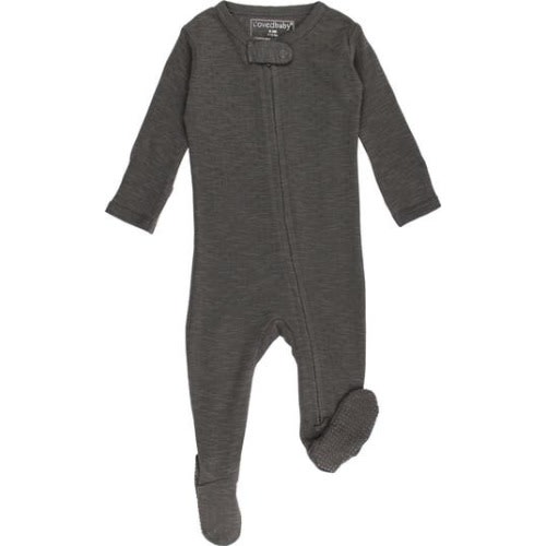 Organic Cotton Pointelle Zip Footie, 0-3m (7-12 lbs)