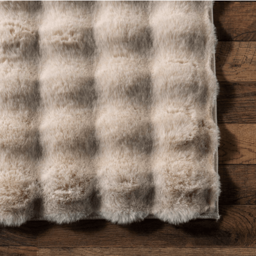 Ivana Checkered Plush Cloud Rug | Beige | 6' x 9'