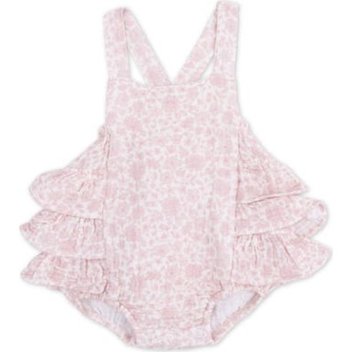 Harper Floral Cotton Muslin Ruffle Bodysuit, 3-6M