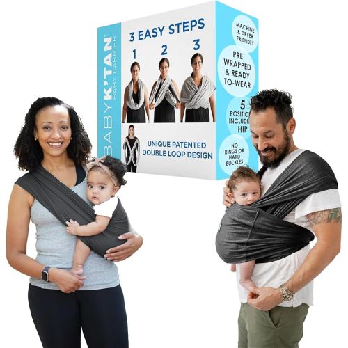 Active Yoga Baby K'tan Baby Carrier Wrap: #1 Easy Pre-Wrapped Baby Sling | Soft Yoga Fabric | UVA/UVB Infant Sun Protection | Breathable Quick Drying | Newborn to Toddler up to 35lb (See Size Chart)