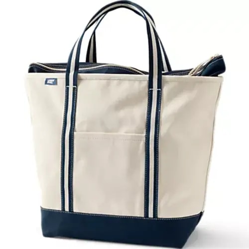 Large 5 Pocket Zip Top Canvas Tote Bag | Lands' End