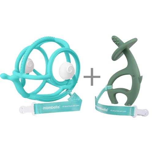 Mombella Elephant and Snail Teething Rattle Set