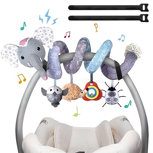 MONSTIME Musical Car Seat Toys Newborn Toys, Stroller Toys Baby Toys 0-6 Months Infant Toys, Baby Toys for Carseat Stroller Crib with Rattles Teether, Baby Toys for 0 3 6 9 12 Boys Girls Enfants