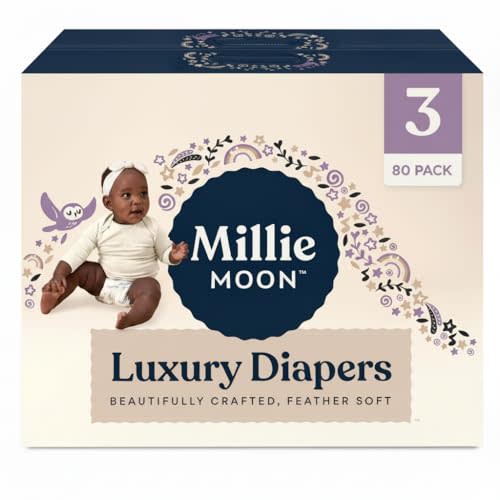 Millie Moon Luxury Diapers, Size 3, 80 Count