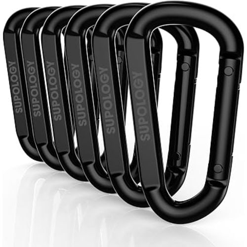 Heavy Duty Carabiner Clip, Steel Carabiners 1100lbs 3" D Shaped Spring Hook Small Clips for Hammocks, Hiking, Keychains, Outdoors and Gym, Dog Leash and Key Ring