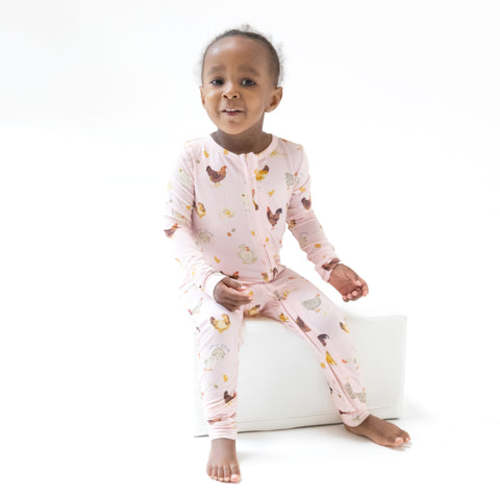 Kennedy chicken pajamas 💗 Collector Chickens - Pink - Convertible Romper