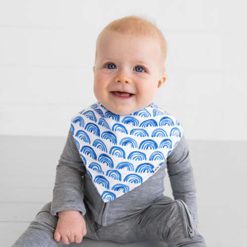 Blue Rainbows Bandana Bib - Little Sleepies