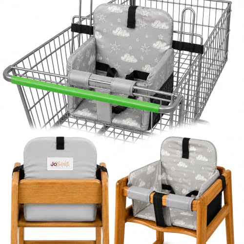 Shopping Cart Seat Cover for Baby, Grey Clouds | High Chair & Grocery Cart Seat Protector, Machine Washable Reusable Cart Liner & Swing Insert, Unisex, Soft, Portable