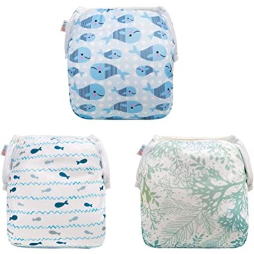 ALVABABY Swim Diapers 3pcs Reusable & Adjustable 0-2 Years Baby Boy Girl 3SWY02