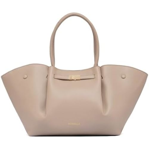 NEWBELLA Women's Vegan Leather Tote Bag, Large Capacity Bag, Vintage Hobo Shoulder Purse with Top Handle for Daily & Work