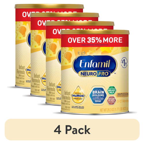 (4 pack) Enfamil NeuroPro Powder Baby Formula, Brain Support, 28.3 oz Can