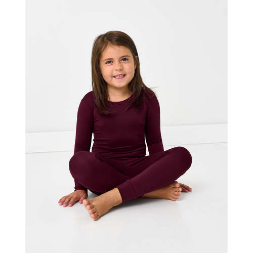 Classic Burgundy Two-Piece Pajama Set | Little Sleepies