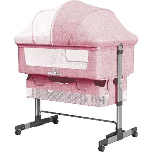 KTMBDW Baby Bassinet Bedside Crib, 3-in-1 Baby Bassinet Bedside Sleeper with Mattress and Soft,Breathable Sheet,Height Adjustable, Stable for Newborns