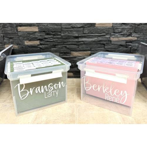 Child’s Memory School keepsakes milestones box DECAL, custom name decal ONLY. Decal to make a memory box personalized.