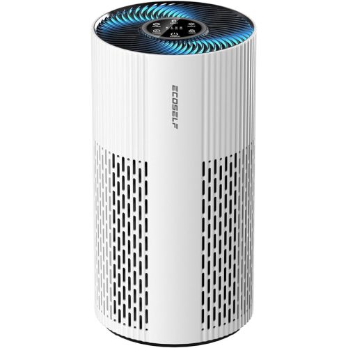 Air Purifiers for Home Large Room Cover Up to 1500 Ft² with True HEPA Filter, 20dB Sleep Mode, 360° Air Intake & Outlet, Air Cleaner for Bedroom Pets, 7 Color Light, HAP604, Bright White
