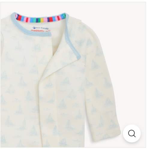 Blue Tiny Tides Organic Cotton Magnetic Footie by Magnetic Me – Pacifier Kids Boutique