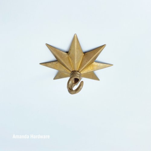 6in Brass Star Hook For Ceiling
