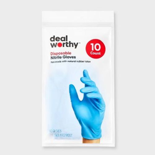 Nitrile Disposable Gloves - 10ct - Dealworthy™