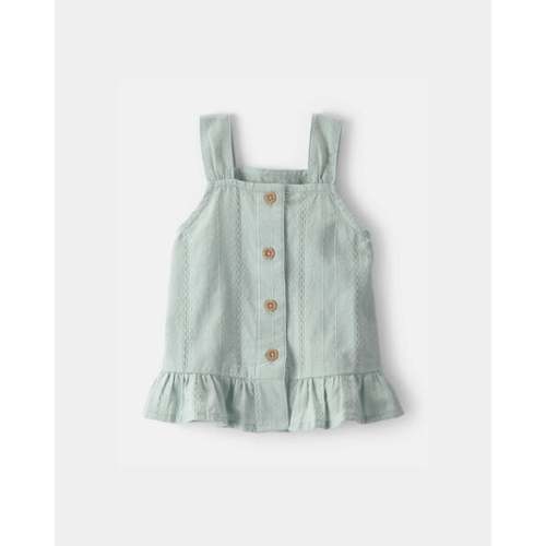 Baby Girl Button-Down Peplum Tank Top - Green - OshKosh B'gosh | Carter's