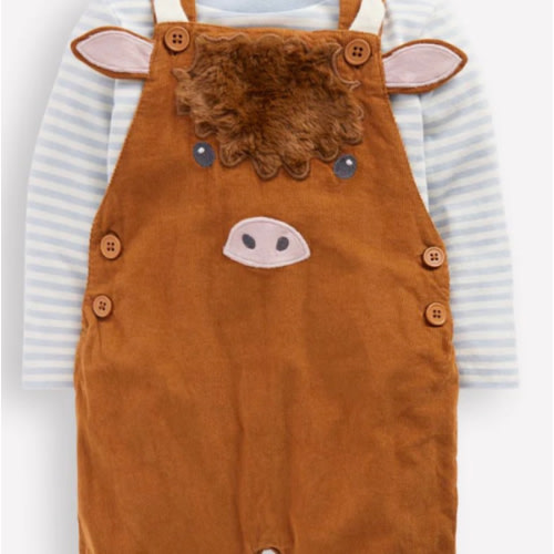 Novelty Cord Overalls Set-Brown Highland Cow | Boden USA