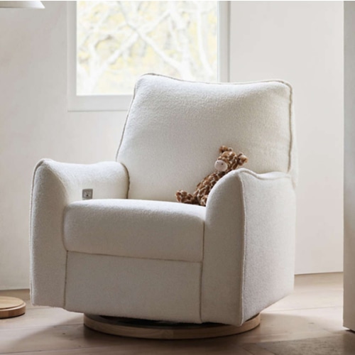 Babyletto Sunday Shearling Swivel Glider Power Recliner