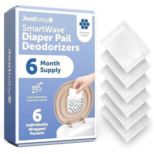 Jool Baby Diaper Pail Deodorizers – Activated Carbon Helps Eliminate Odors & Keep Your Nursery Smelling Fresh – Fragrance-Free (6 Pack)