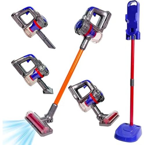 Yocool Kids Vacuum that Really Works, 3-in-1 Toddler Vacuum Toy with Real Suction & Sounds, Pretend Play Vacuum Cleaner Cleaning Set for Children Ages 3+ (Purple)