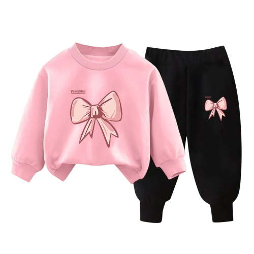 Fouhkni Toddler Baby Girl Clothes Fall Winter Outfits Cute Print Long Sleeve Sweatshirt Pant Outfits