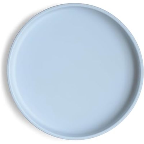 mushie Classic Silicone Suction Plate | BPA-Free Non-Slip Design (Powder Blue)