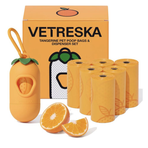 VETRESKA Dog Poop Bags Dispenser with Citrus Scented Waste Bags