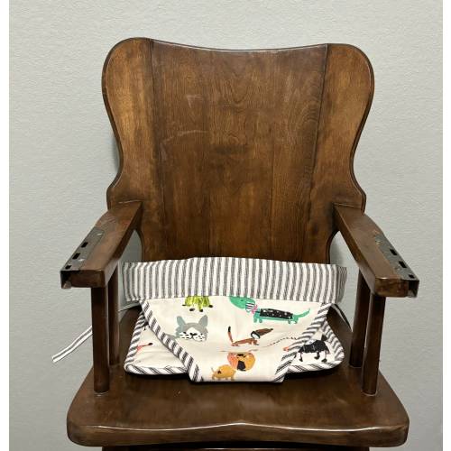 Cushioned Highchair Seat Pad with Hook & Loop Safety Strap