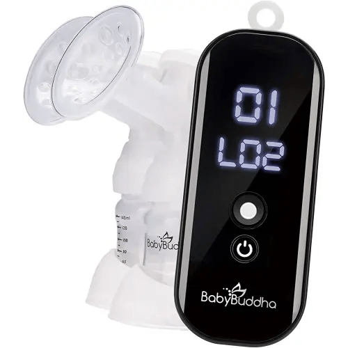 BabyBuddha Breast Pump Hands Free - Portable & Compact with 15 Levels of Control - Battery Powered Electric Breast Milk Pump - Quiet Single/Double Wearable Breast Pump for New Moms - FSA Baby Approved