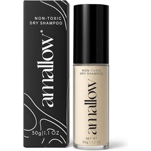 Amallow - Non Toxic Dry Shampoo Powder - With Organic Ingredients - Arrowroot, Bentonite Clay, Aloe Vera, & Essential Oils - No Talc, No Aerosol - Men & Women - Great For Travel