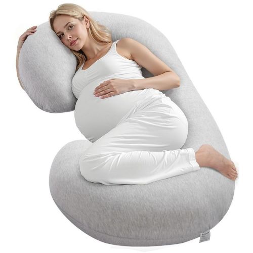 VEVOR C-Shaped Pregnancy Pillow for Sleeping,Ultra-Soft Breathable Full Body Maternity Pillow with Removable Washable Cover,Back,Belly,Hip&Leg Support