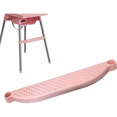 ZHBHSH High Chair Foot Rest, Adjustable, Non-Slip PP, Compatible with IKEA Antilop High Chair (Pink)
