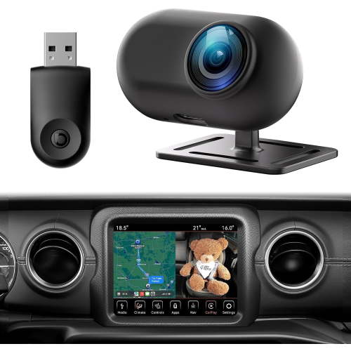 JOYTUTUS Baby Car Camera with Wireless CarPlay Adapter 1080P HD