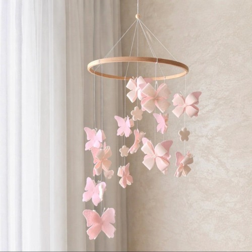 Felt Butterfly Baby Mobile: Nursery Decor for Girl