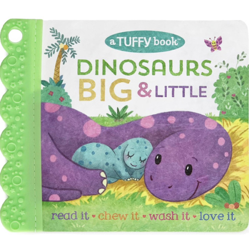 Tuffy Dinosaurs Big & Little (an Opposites Book) - Washable, Chewable, Unrippable Pages With Hole For Stroller Or Toy Ring, Teether Tough, Ages 0-3 (A Tuffy Book)