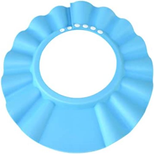 Safe Shampoo Shower Bathing Protection Bath Cap Soft Adjustable Visor Hat for Toddler, Baby, Kids, Children … (Blue)
