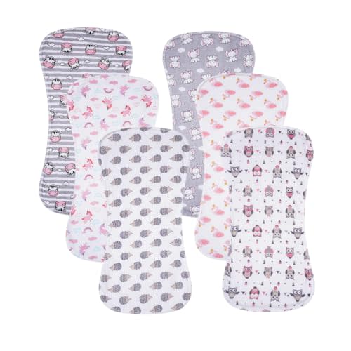 Gelisite 6 Pack Cotton Baby Burp Cloths Extra Absorbent Soft for Baby Boys and Girls (Multi02)