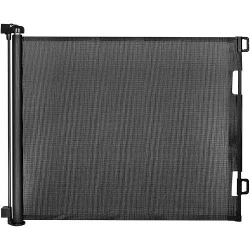Retractable Baby Gate for Doorways and Stairs, Mesh Safety Gate for Pet, Indoor & Outdoor Use, One-Hand Operation, Easy Installation, 33.6" Tall, Expands to 55" Wide（Black,33.6"x55"