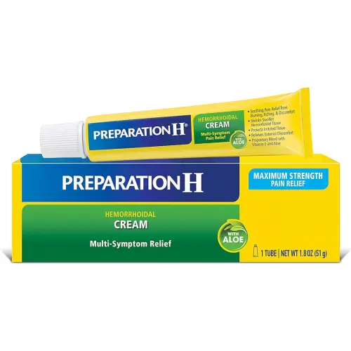 Preparation H Hemorrhoid Cream with Aloe for Multi-Symptom Relief - 1.8 Oz Tube