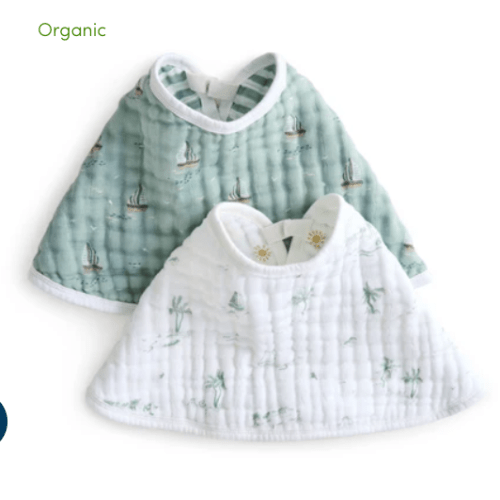 aden + anais Organic Cotton Muslin Oversized Burpy Bib in Sailing Seas