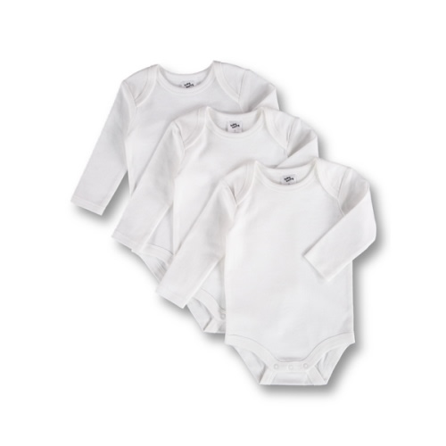 White Baby 3 Pack Long Sleeve Bodysuit | Best&Less™ Online