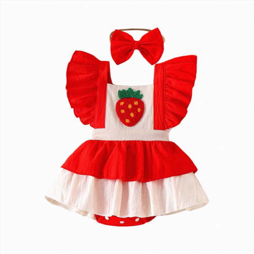 Gubotare New Born Clothes Baby Girl Newborn Baby Girls Romper Newborn Baby Girl Clothes 0 3 6 9 12 18 24 Months (Red,3-6 Months)