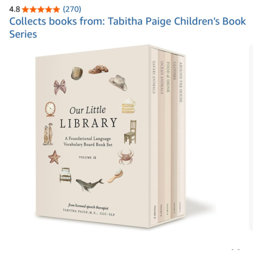 Our Little Library Vol. 2: First 100 Words Board Book Box Set, including Ocean Animals, Safari Animals, Food and Drink, Clothes, and Around the House (Tabitha Paige Children's Book Series)