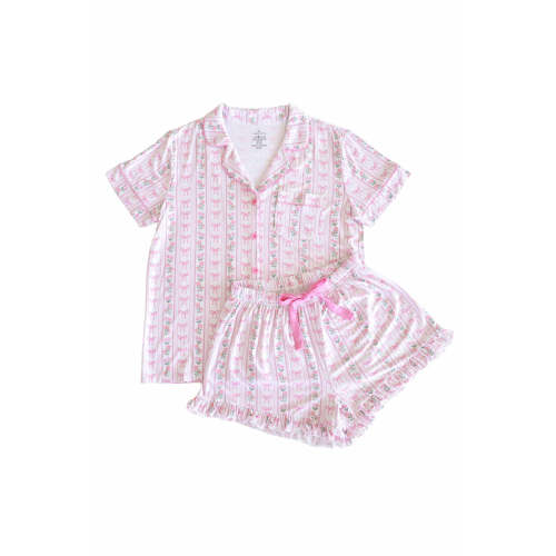 Women's Two Piece Short Lounge Set in Coquette Garden | Caden Lane