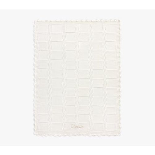 Organic Cotton Knit Patchwork Baby Blanket , Ivory