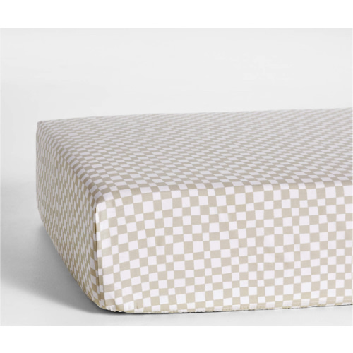 Crate & Kids - Venice Natural Taupe Organic Cotton Baby Crib Fitted Sheet